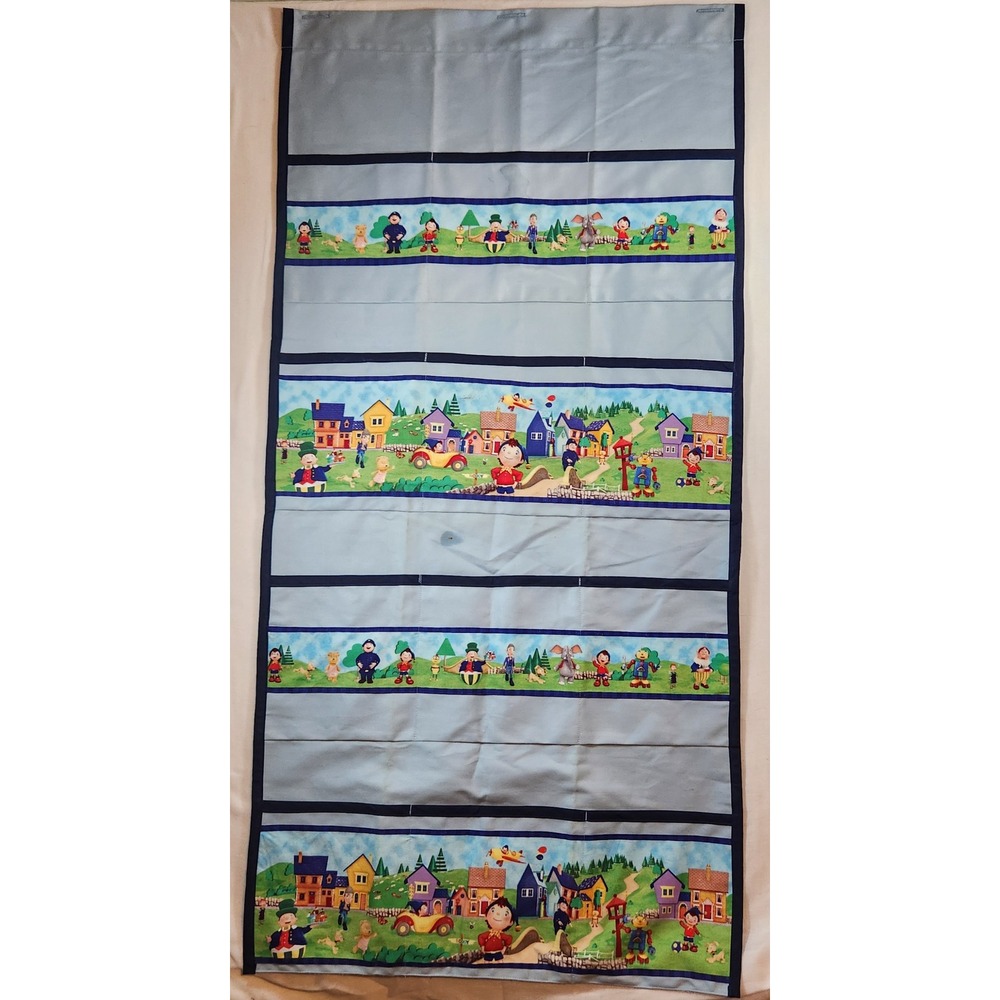 Vintage Noddy in Toyland Fabric Wall Hanging Organizer Pockets Toytown Decor
